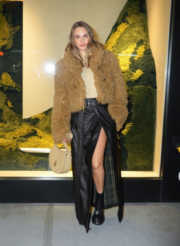 new york, ny october 16 cara delevingne arrives at the grand reopening of the ny burberry flagship store on october 16, 2024 in new york city photo by xnystar maxgc images