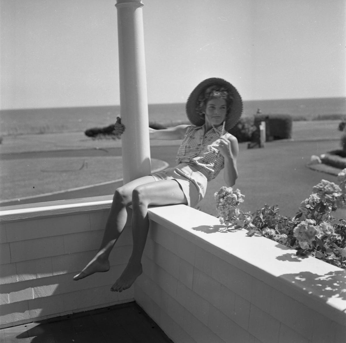 hyannis port, ma june 1953 jacqueline bouvier on vacation at the kennedy compound in june 1953 in hyannis port, massachusetts photo by hy peskingetty images