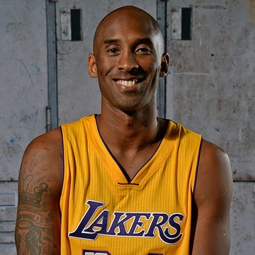 kobe bryant smiling in lakers uniform