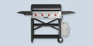 a black and silver barbecue grill