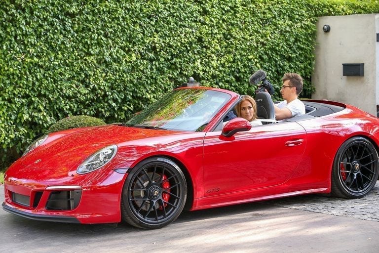 *PREMIUM-EXCLUSIVE* A-Rod pulls a fast one for his Fiance J-Lo's 50th Birthday!  Gifts Jennifer a blazing HOT Porsche!