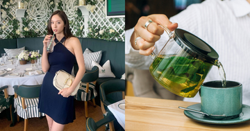 a woman holding a glass of wine