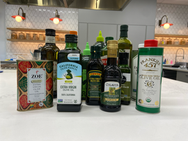 a group of bottles on a counter