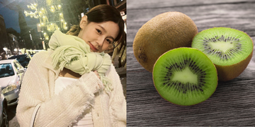 a woman sitting at a table with watermelons on it