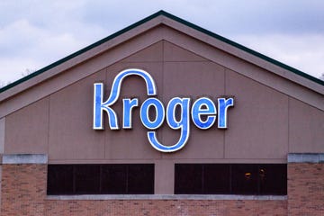 athens, ohio, united states   20210202 kroger logo is seen at one of their stores in athens
businesses that line east state street in athens, ohio, an appalachian community in southeastern ohio photo by stephen zennersopa imageslightrocket via getty images