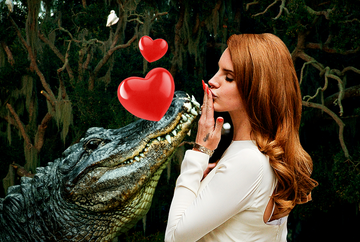 lana del rey blowing a kiss to an alligator