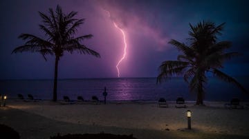 lightning strike over the carribean