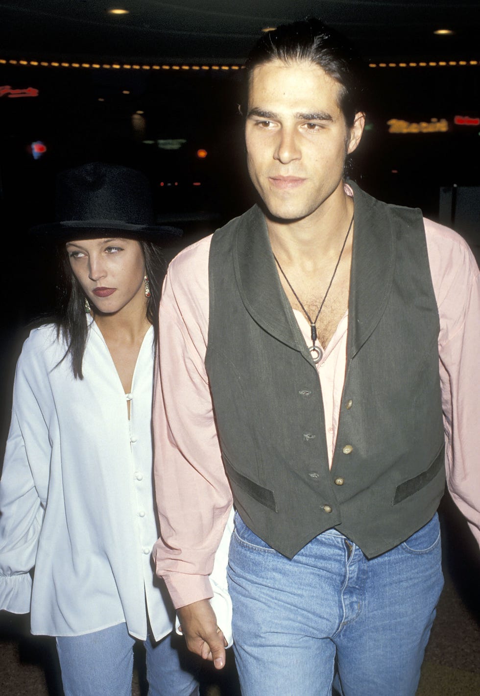 danny keough and lisa marie presley attending a movie premiere