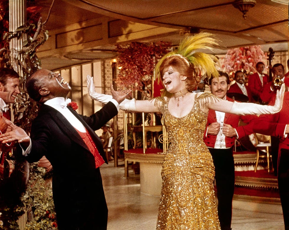 louis armstrong singing with barbra streisand in a movie scene