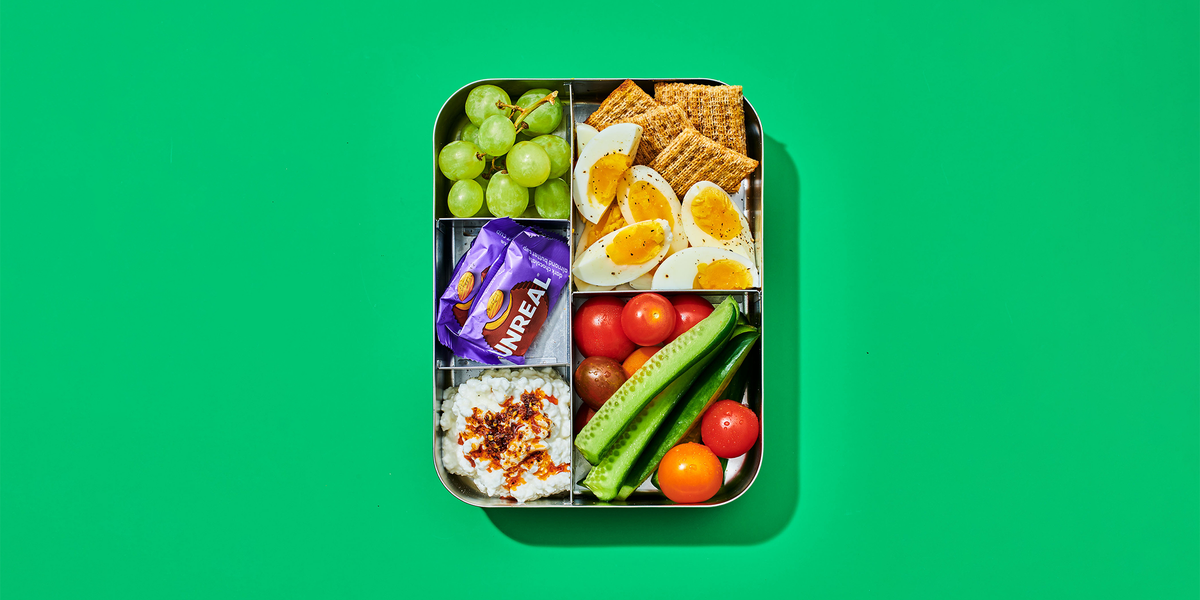 homemade lunchable on a green background