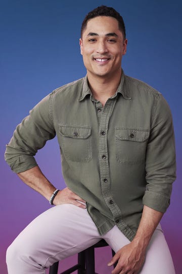 a man in a button up shirt