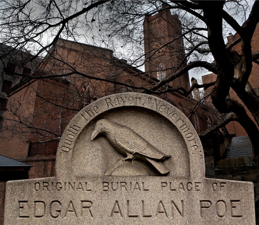 marker at edgar allen poe's original grave site