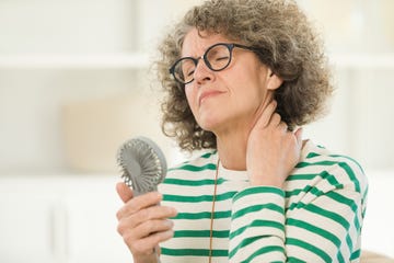 menopausal woman having a hot flash