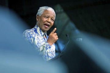 Nelson Mandela, delivering a speech in Afrikaans at the KKNK, Vryheid van Oudtshoorn