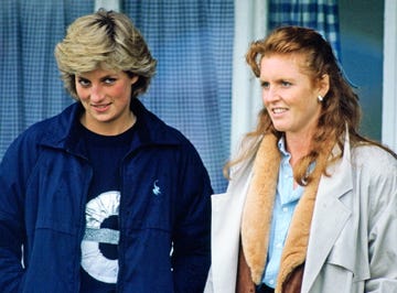 princess diana and sarah ferguson watching polo match