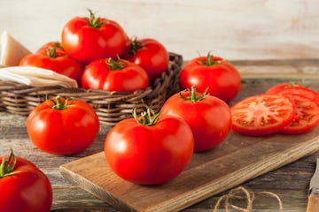 raw organic red beefsteak tomatoes