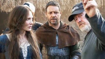 ridley scott, russell crowe y cate blanchett rodando robin hood