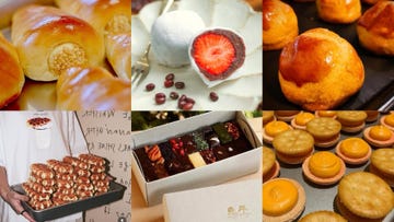 a variety of pastries in boxes