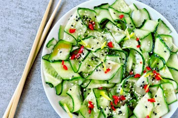 salad with cucumbers and chili pepper