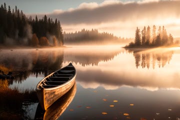 scenic view of lake against sky during sunset,wisconsin,united states,usa