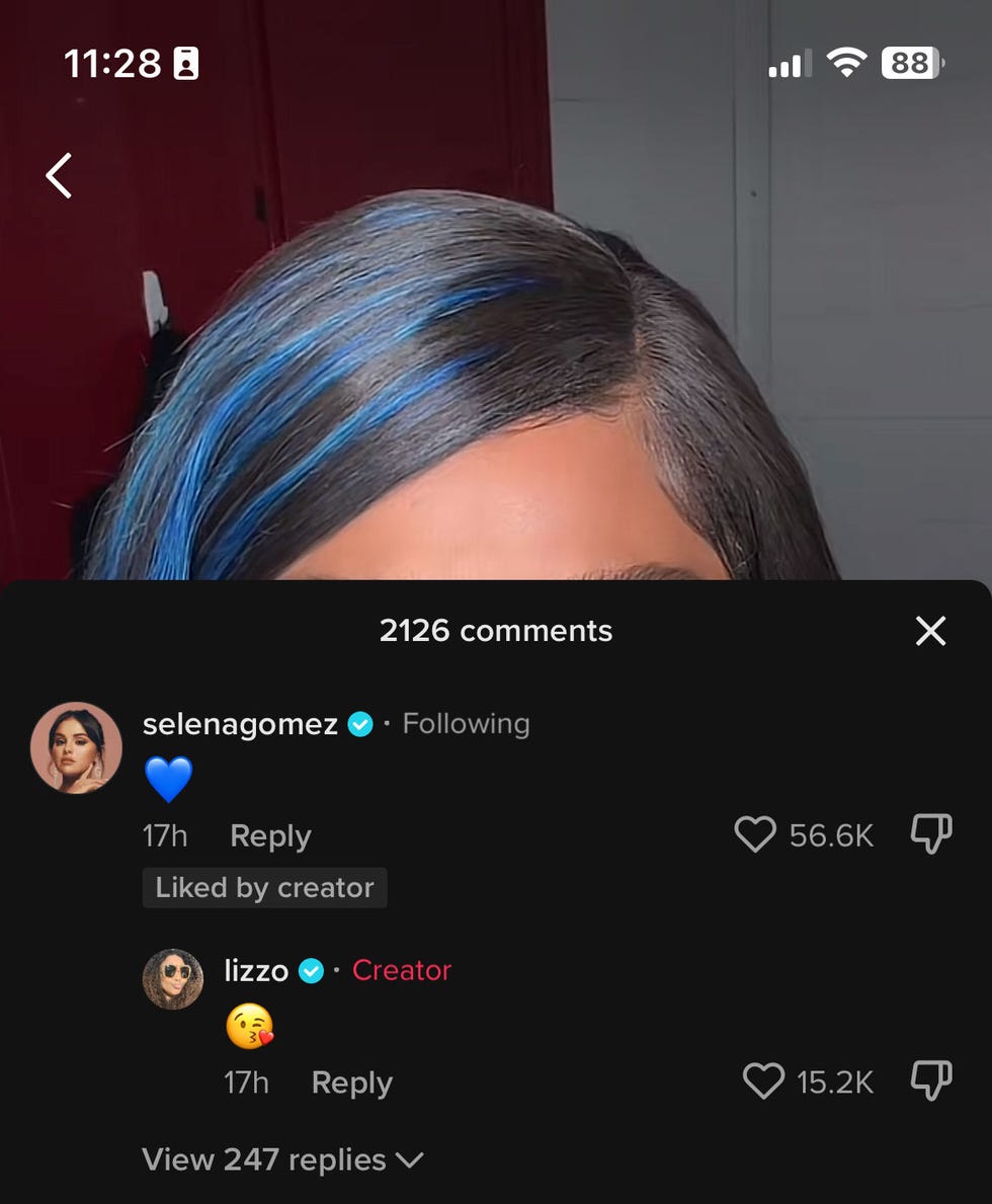 selena gomez's comment on lizzo's tiktok