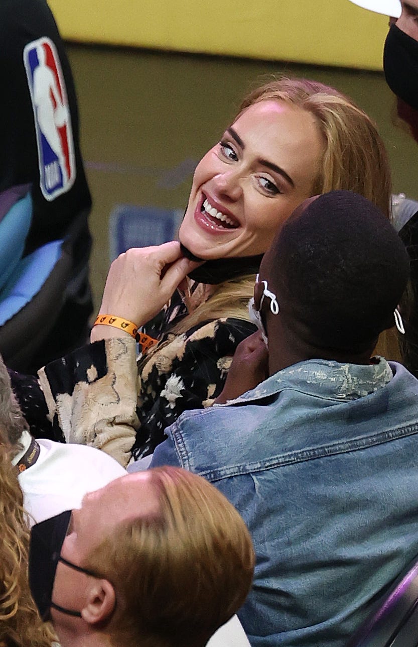 adele and rich paul at 2021 nba finals game five