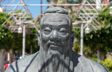 statue of confucius, zakynthos