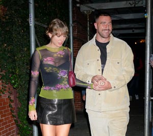 taylor swift en travis kelce in new york in oktober 2023