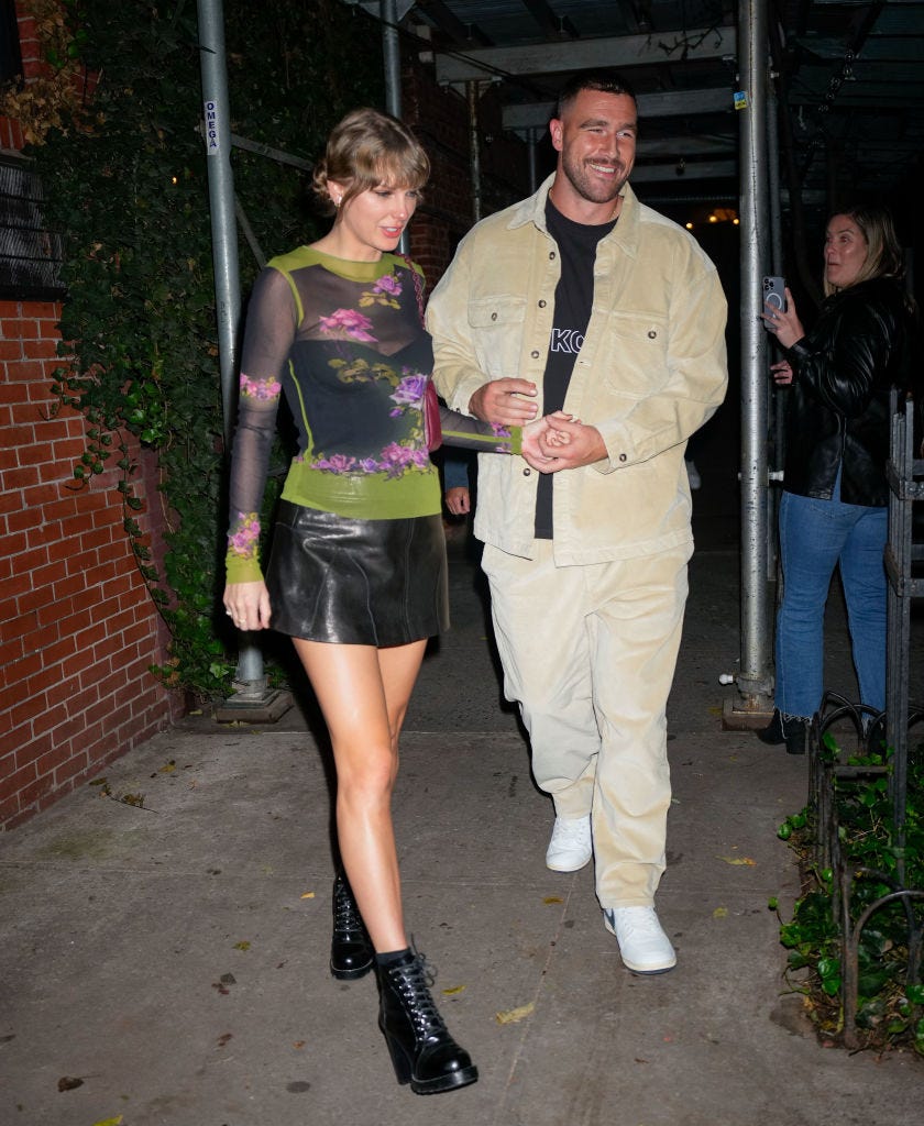 taylor swift and travis kelce in new york city october 15, 2023