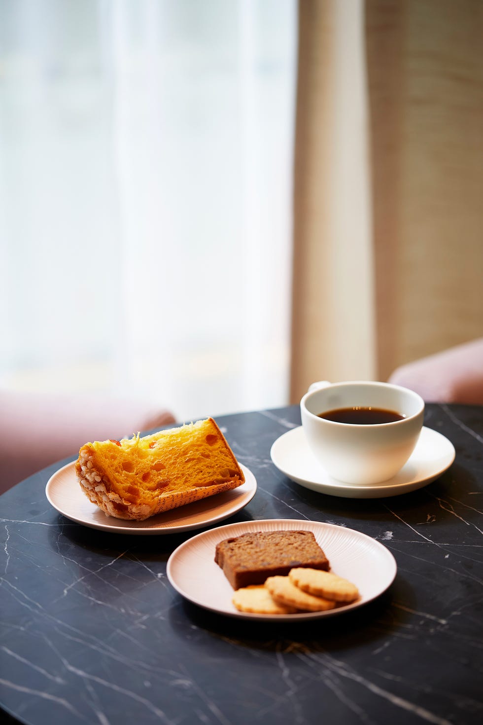 pastries and coffee on a table