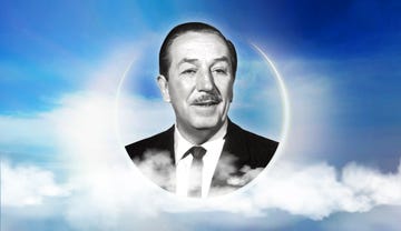 walt disney head, clouds, dry ice