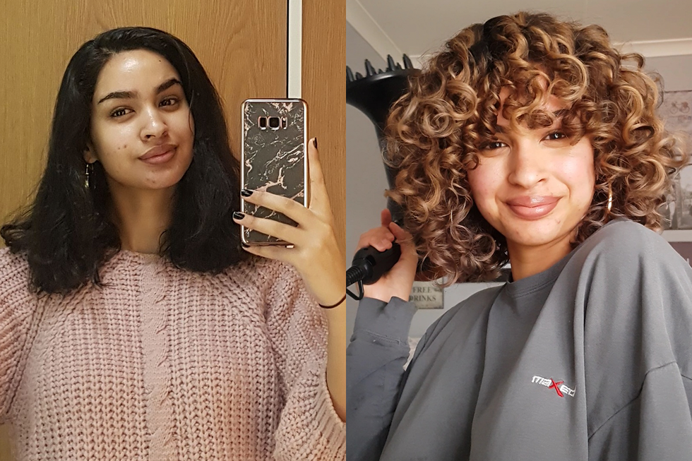 curly girl method before and after