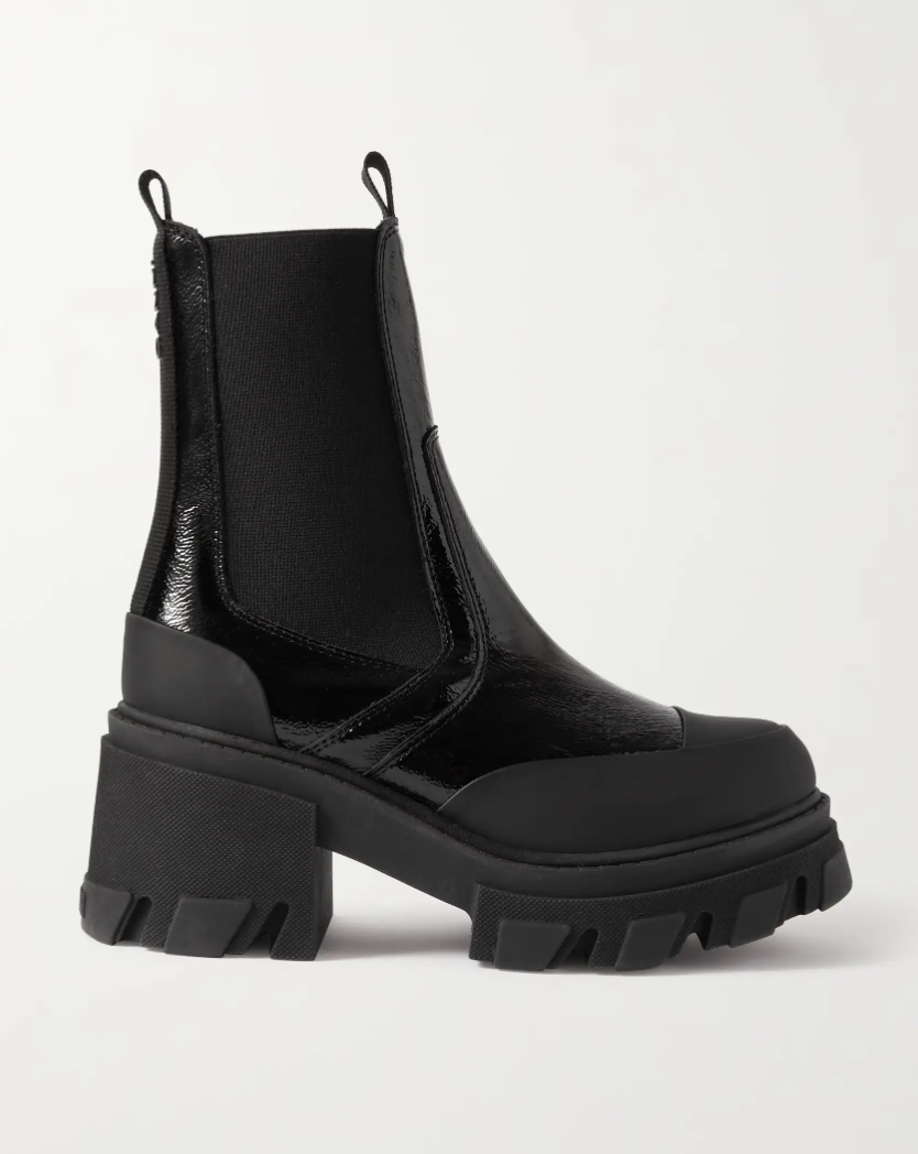 Patent-Leather Platform Chelsea Boots