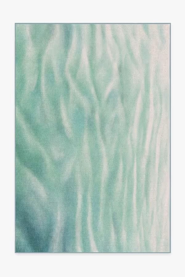 Nantucket Waves Aqua Tufted Rug