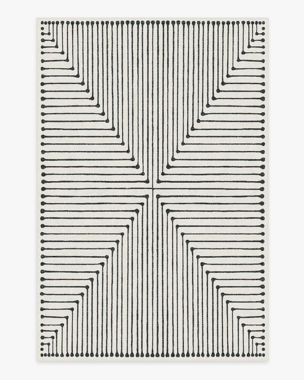 Inkdrop Black and Ivory Rug