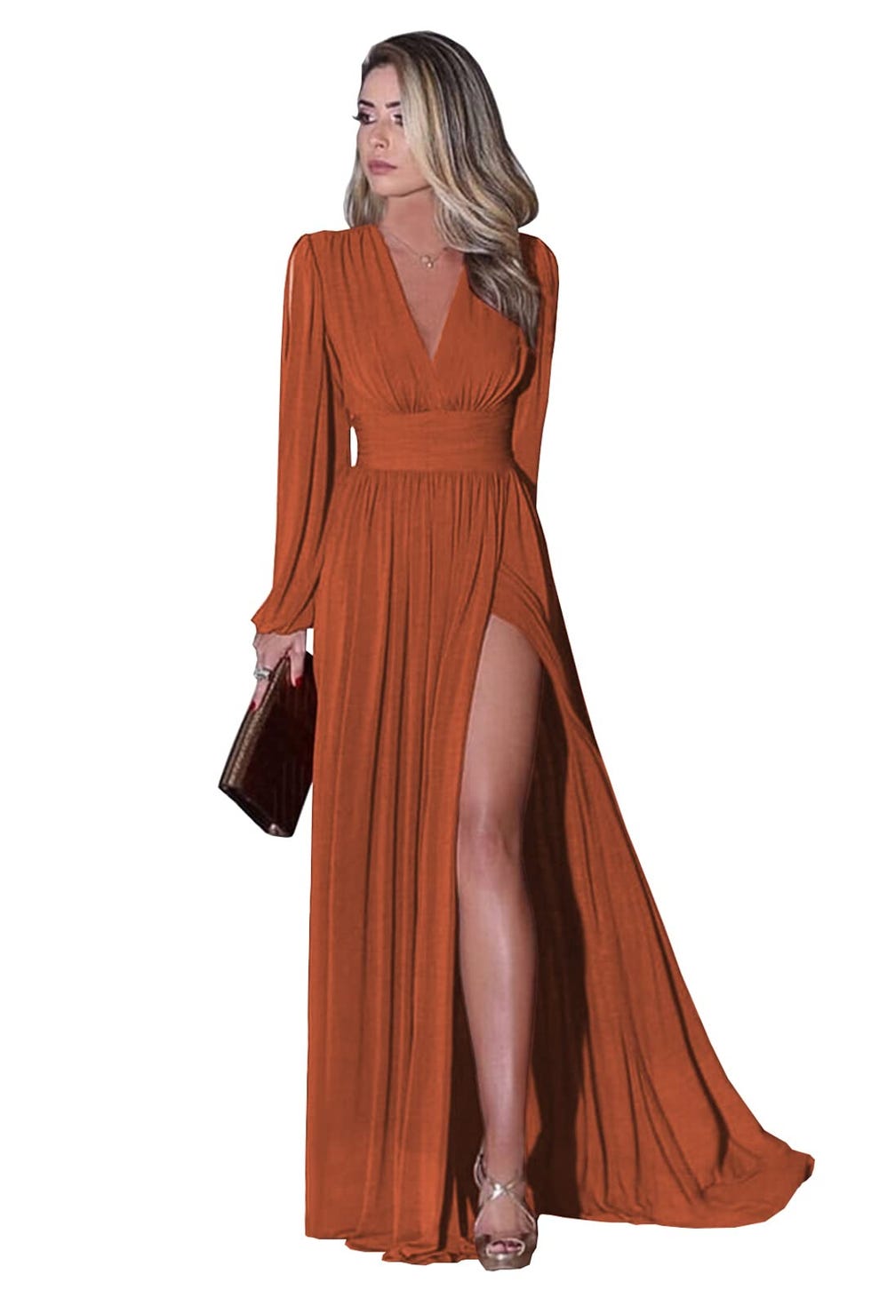 Long Sleeve Dress with Slit 