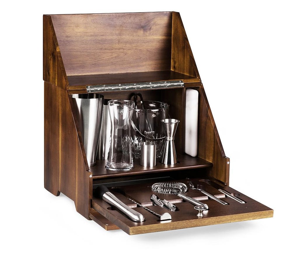 Classic Bar Cabinet & Mixologist Tool Set