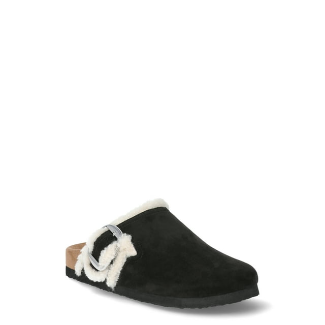 Faux Shearling Cozy Buckle Clogs