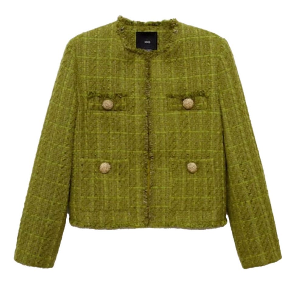 Tweed jacket with jewel buttons