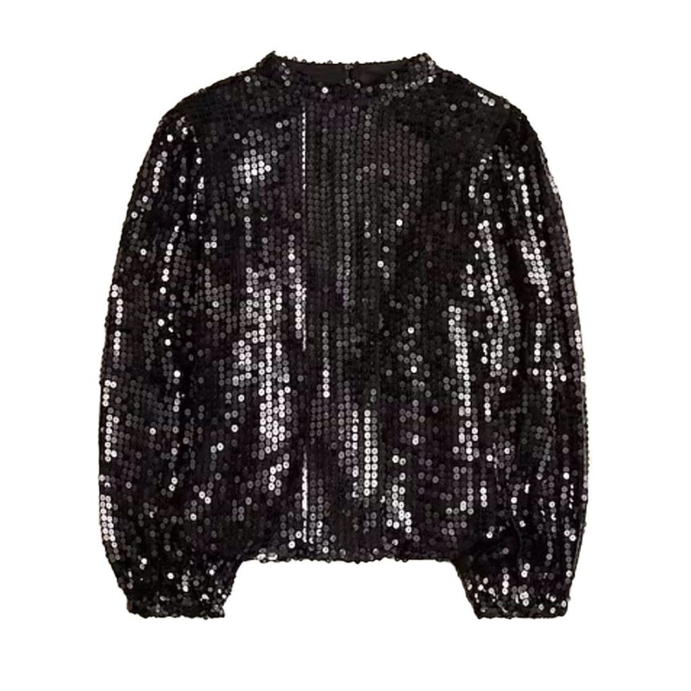 Sequin mockneck top