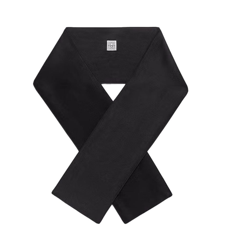 Satin tuxedo scarf black