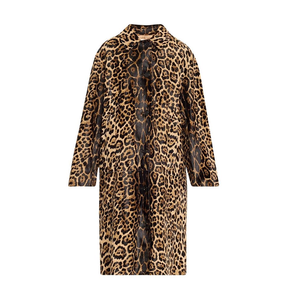 Oversize Jaguar-Print Coat