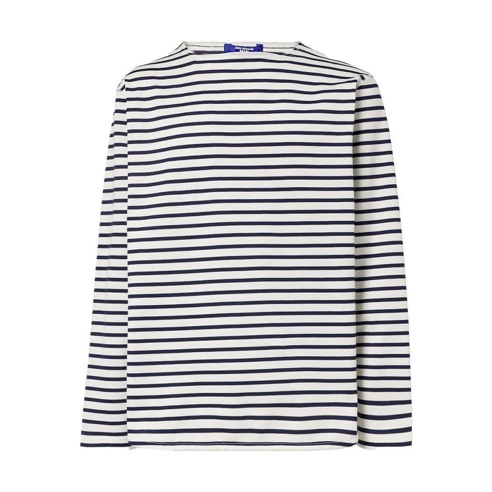 Striped cotton-blend T-shirt