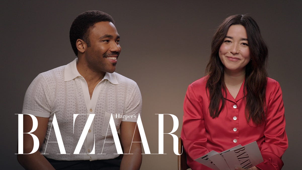 preview for Donald Glover & Maya Erskine Test How Well They Know Each Other | All About Me | Harper's BAZAAR