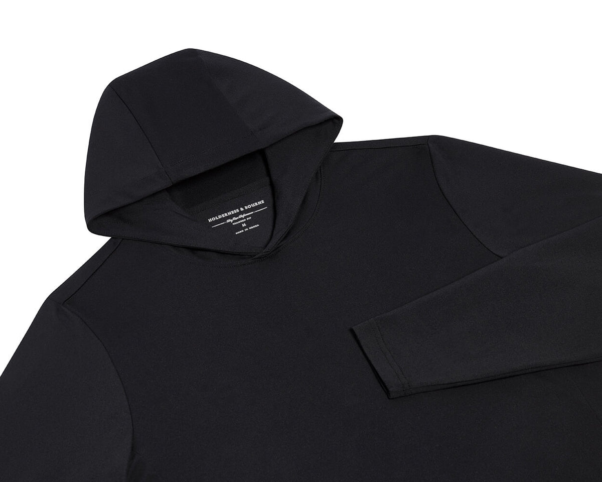 Holderness & Bourne The Jackson Black Pullover Golf Hoodie