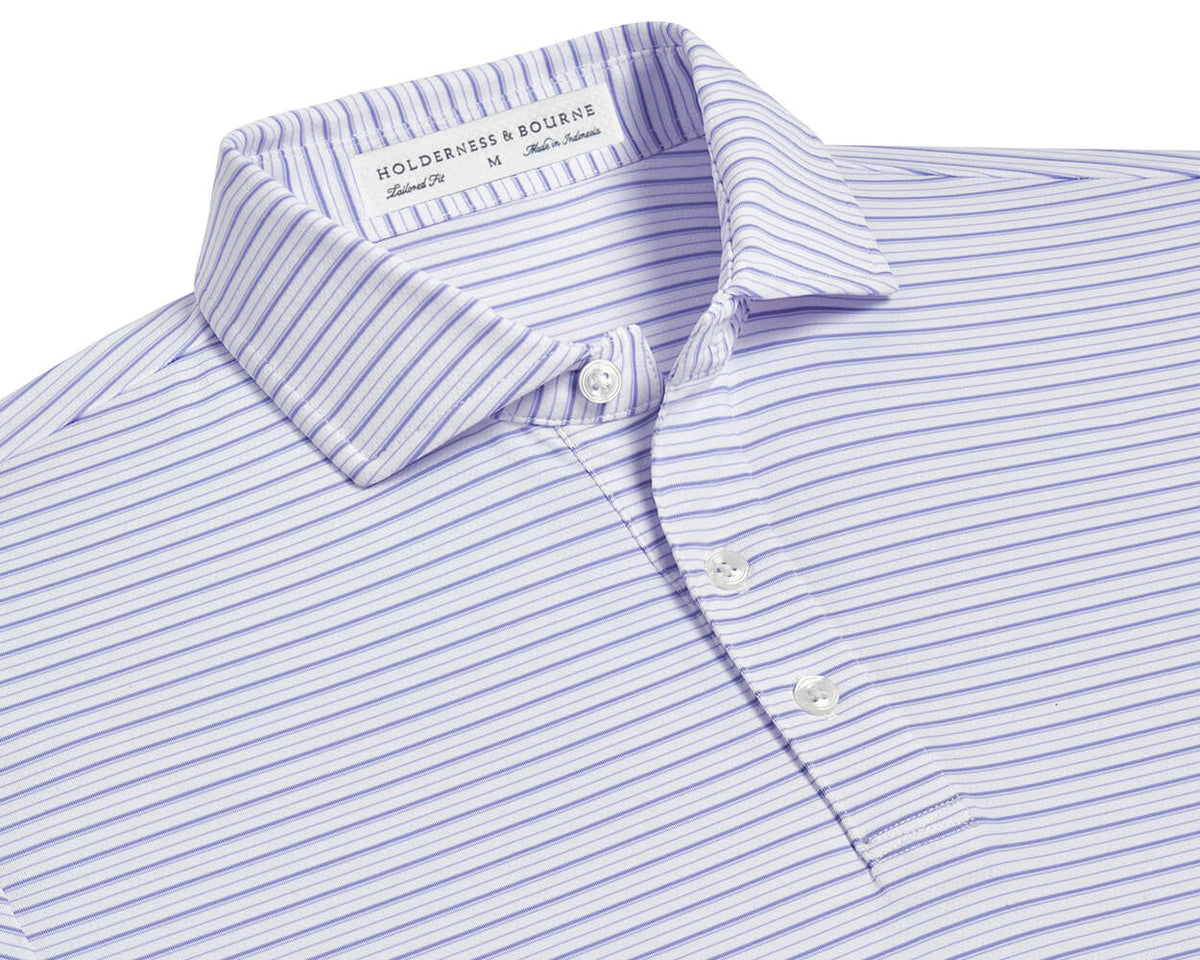 Holderness & Bourne The Turnbull Purple Striped Polo Shirt