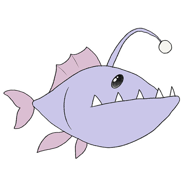 how to draw an anglerfish