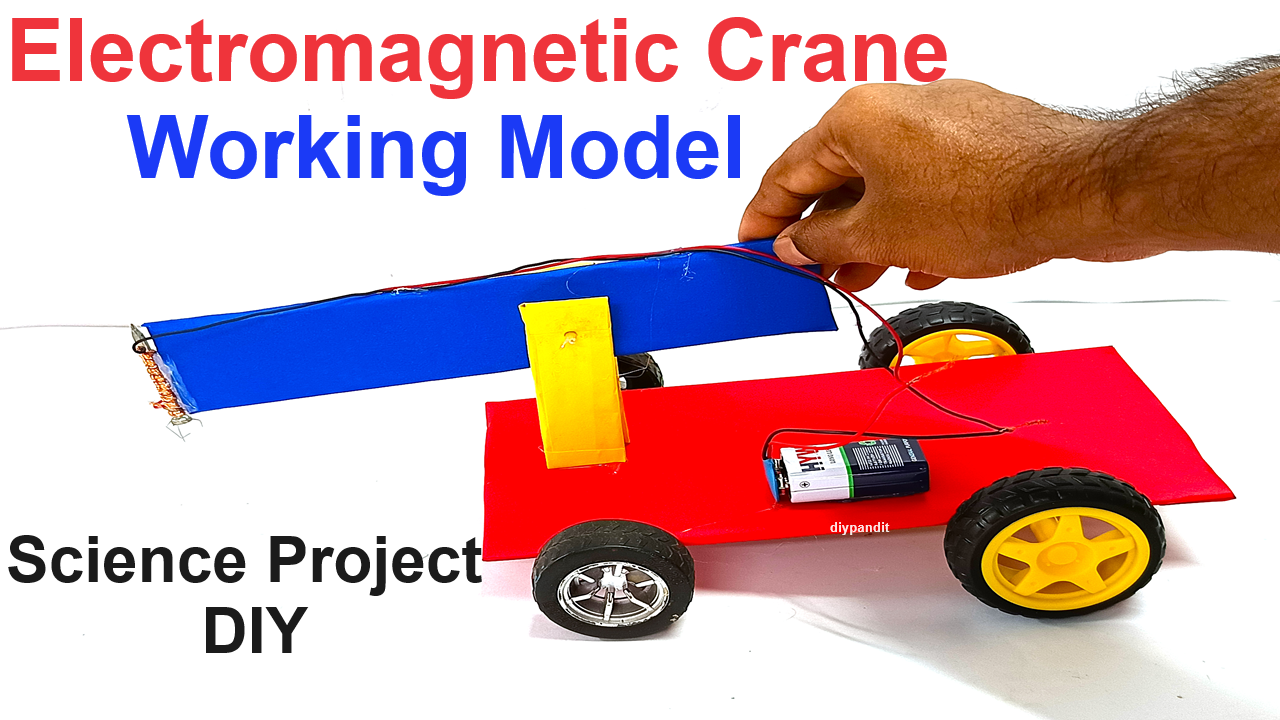 electromagnetic crane working model for science project exhibition diy - howtofunda