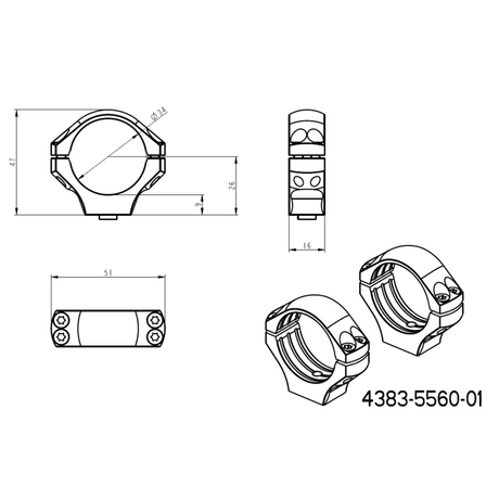 34mm prstenovi za optiku | duga Picatinny QD Ergo baza 