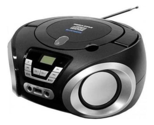 Mini Rádio Microsystem Portátil Mega Star Toca Cd Bluetooth Cor Preto 110v/220v